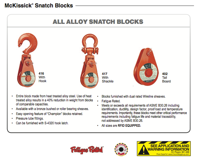 Alloy Snatch Blocks type 416 Crosby