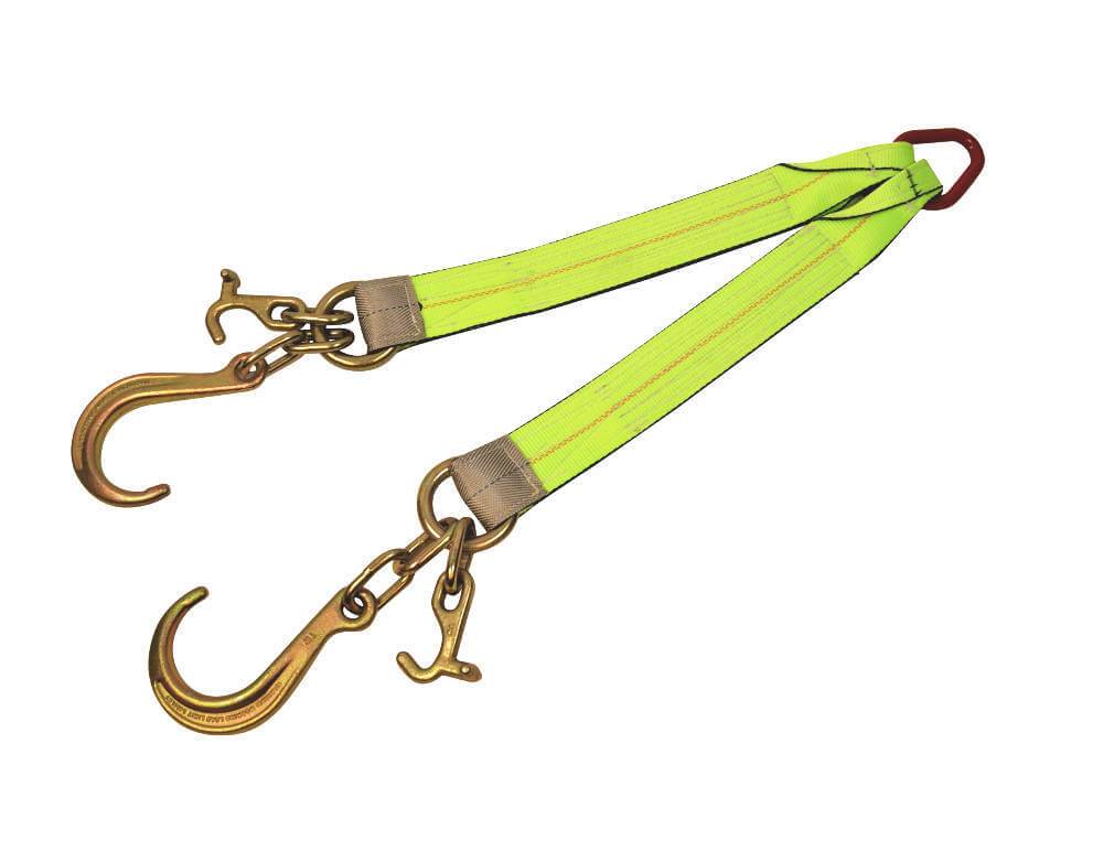 V-Bridle Strap w/ Short J Hooks Mini J & T Hooks High visibility green v-strap All-Grip®