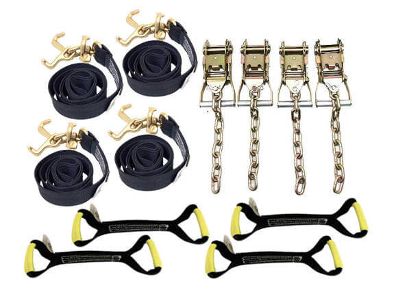 8-Point Tie Down Diamond Weave BLACK with Cluster RTJ Straps