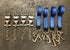 10' Cluster RTJ Straps & Chain Ratchets Diamond Weave Tie Down Kit - BLUE - Available at Baremotion.com