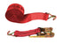 4" Red Diamond Weave Ratchet Straps with Wire Hook