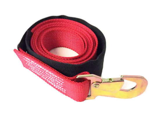 8' Wheel Lift Strap with Dynamic Flat Snap Hook RED
