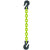 Grade 100 Single Leg Alloy Chain Sling with Cradle Grab Hooks each end.  