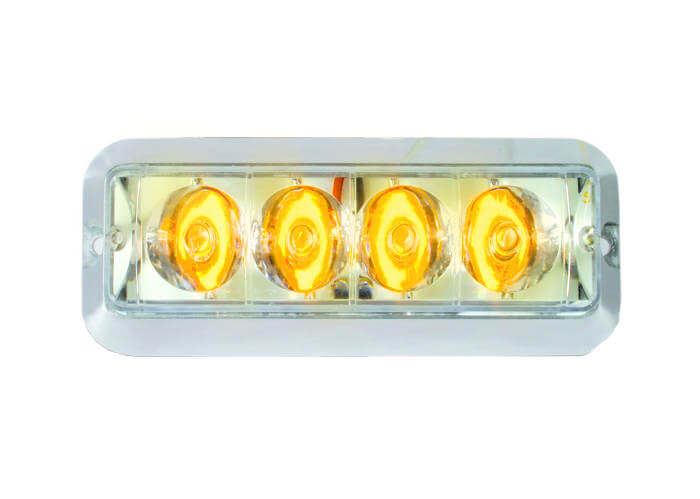 Amber 4" High Powered Self-Contained LED Strobe Lights.