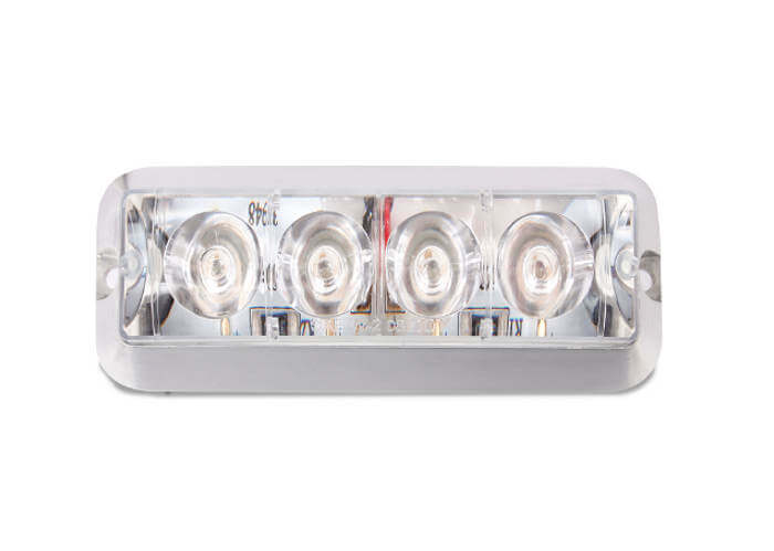 4" High Powered Self-Contained LED Strobe Lights - White 
