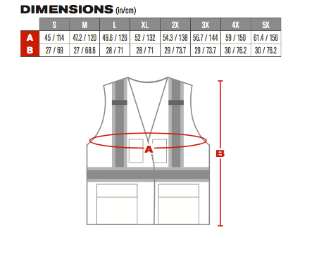 Dimensions - ANSI Class 2 Safety vests Hi-Viz Two-Tone X-Back Breakaway Mesh are ideal for construction, towing, municipalities, shipyards, and anywhere hi-visibility apparel is needed.