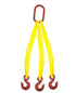 2" Triple Leg Polyester Synthetic Bridle Sling 2-Ply with Sling Hooks