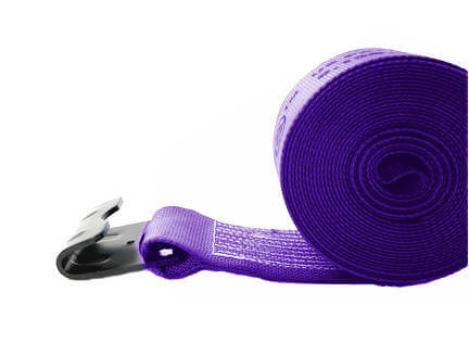 2" Purple Diamond Weave Winch Straps with Flat Hook available at Baremotion.com