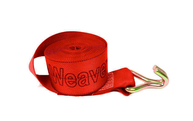4" Red Diamond Weave Winch Straps with Wire Hook