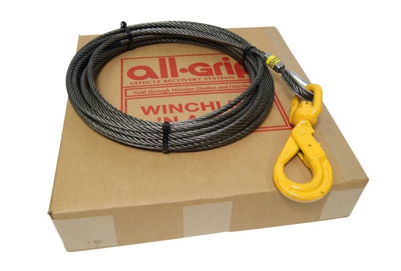 3/8" Fiber Core Winch Cable with Swivel Self Locking Hook All-Grip®