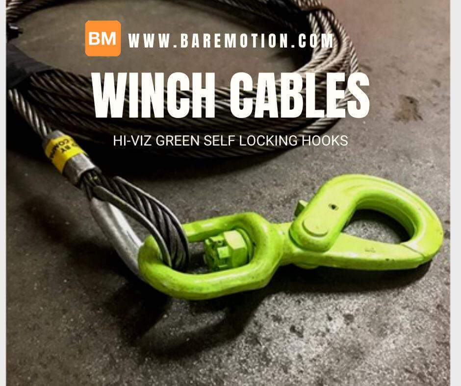 3/8" Fiber Core Winch Cable with Swivel Self Locking Hook