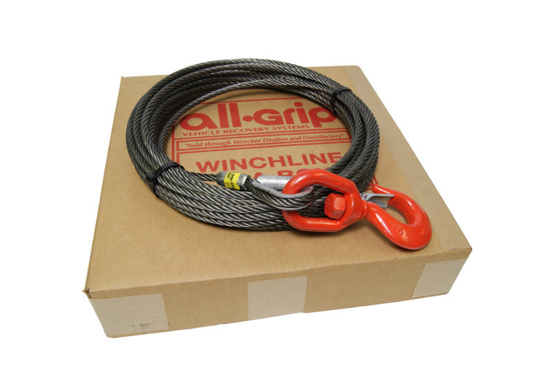 3/8" Fiber Core Winch Cables with Swivel Hook and Latch from All-Grip.