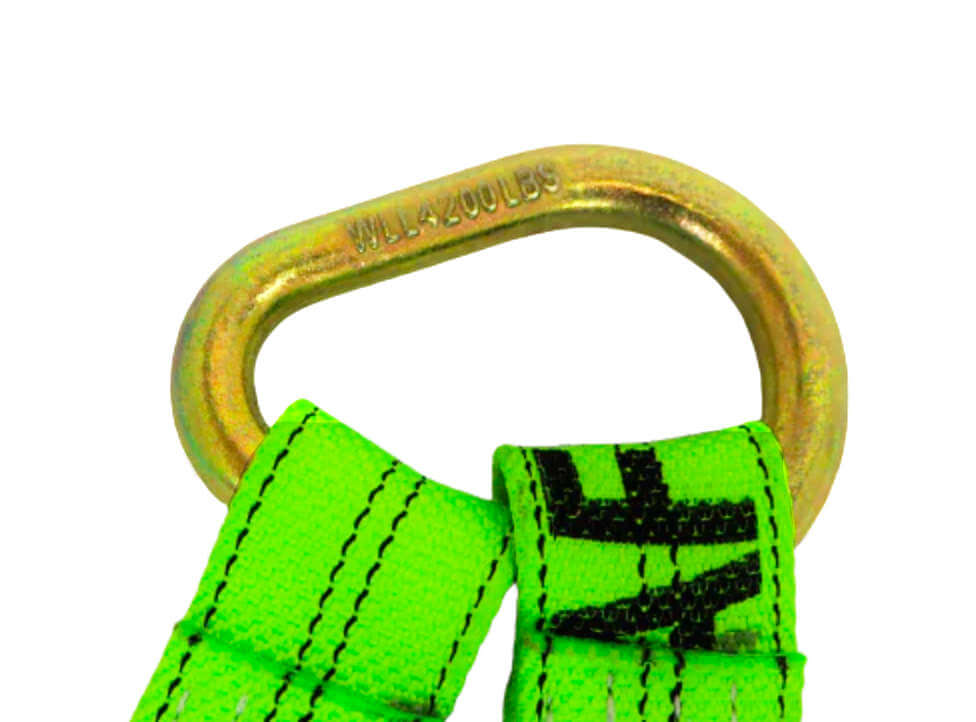 Hi-Vis Green Diamond Weave Axle V-Strap w/Loops & Cordura Sleeve
