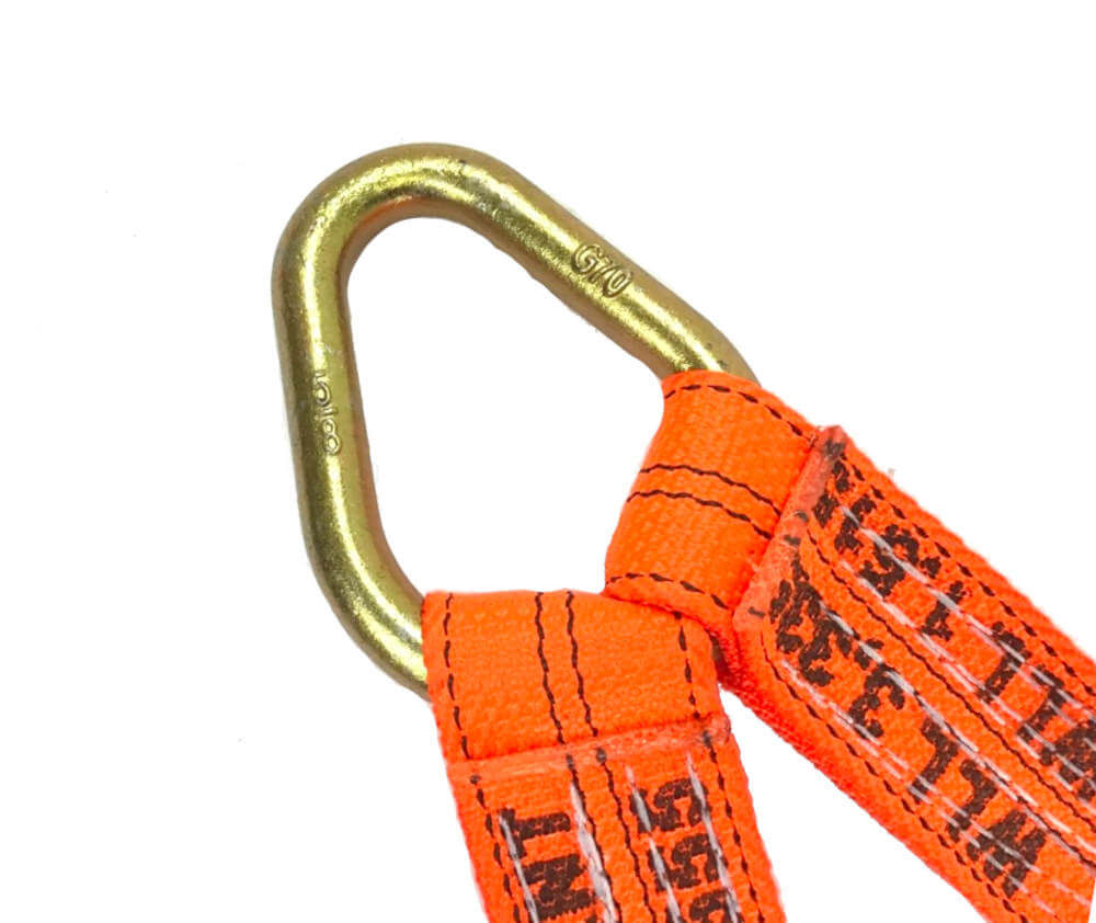 Orange Diamond Weave Axle V-Strap w/Loops & Cordura Sleeve