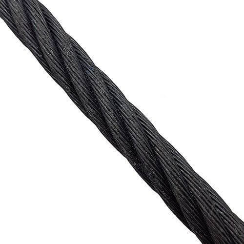 Black coated galvanized cable is ideal for stage rigging