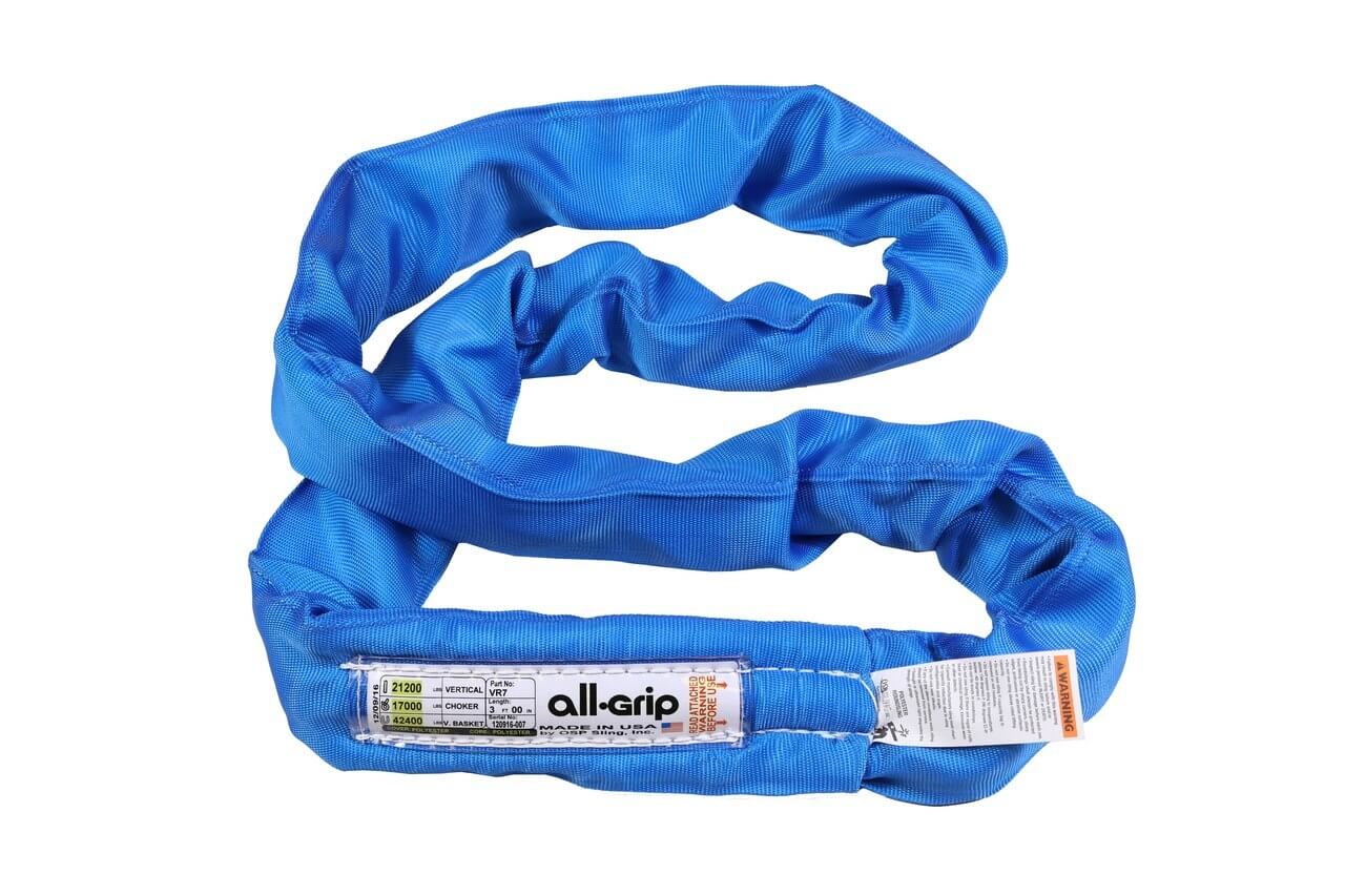 Blue Polyester Round Sling All-Grip 21,200 LBS WLL (USA)