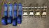 Blue Tie-Down Straps.  Blue lasso Strps with finger hook ratchets. Car carrier 4-point tie down kit