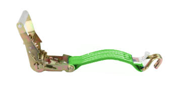 2" Fixed End Ratchet with Wire Hook - Green Diamond Weave
