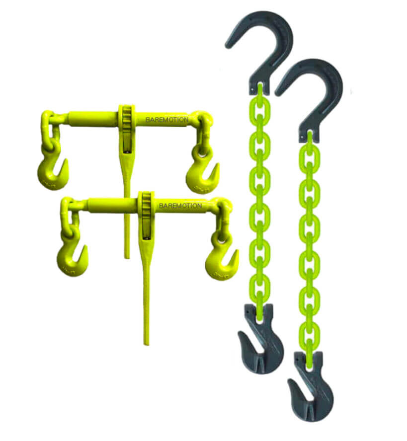 3/8" Grade 100 Hi-Vis USA Chain Foundry Hook & Ratchet Load Binders