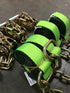 HI VIZ GREEN 8-Point Tie Down Kit - Roll Back Towing Car Carrier Straps available at Baremotion.com