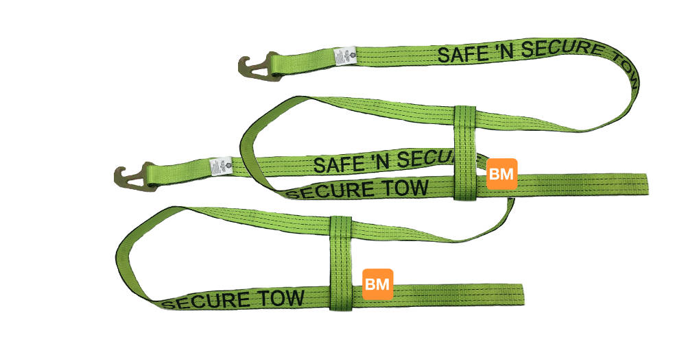 2\" X 9' Lasso Ring Hi Viz Green Strap - AMC Pilot Car Supply