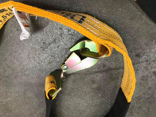 Axle V-Bridle Strap 4' Yellow Diamond Weave.  Strong abrasion resistant webbing