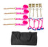 8-Point Tie Down Kit Diamond Weave PINK with bag available at Baremotion