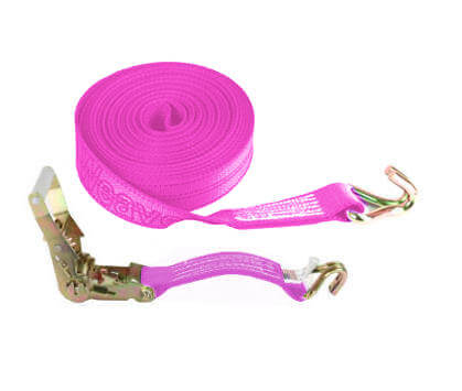 2" Ratchet Straps with Wire Hook - Pink Diamond Weave