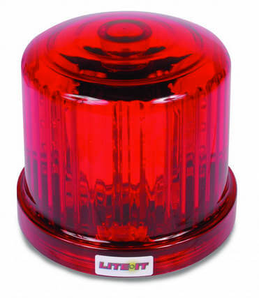 Red LED Beacon rotating light with a magnetic base.