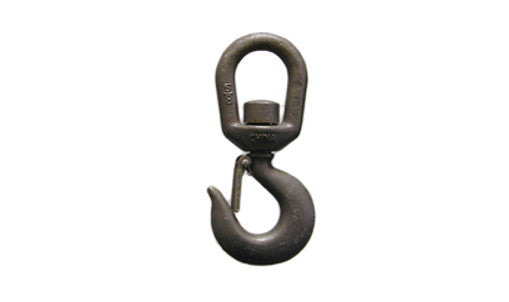 3 Ton Alloy Swivel Hook with latch, made of quenched, forged alloy steel. 