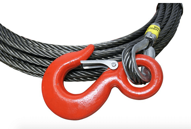 1/2" Steel Core Winch Cables with Eye Hook.