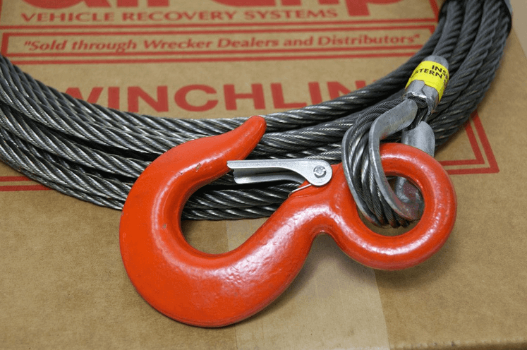  VULCAN Extension Winch Cable - Swivel Hook and Eye - Fiber Core  - 3/8 Inch x 75 Foot - 12,000 Lbs. Minimum Breaking Strength : Automotive