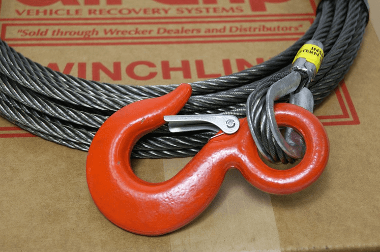 Mytee Products 7/16 x 100' Winch Cable Rope Wrecker Tow Truck Rollback - Steel Core, 18,100 lbs Breaking Strength Mytee Products 7/16 x 100' Winch Cable Rope Wrecker Tow Truck Rollback - Steel Core, 18,100 lbs Breaking Strength