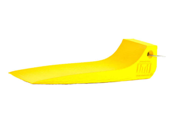 Yellow ITI Tire Skates used to move disabled vehicles and reduce tire damage while loading or unloading a locked vehicle.